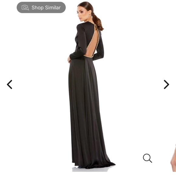 Mac Duggal Dresses & Skirts - Ieena for Mac Duggal size 0 beaded trim, high neck, open back gown.